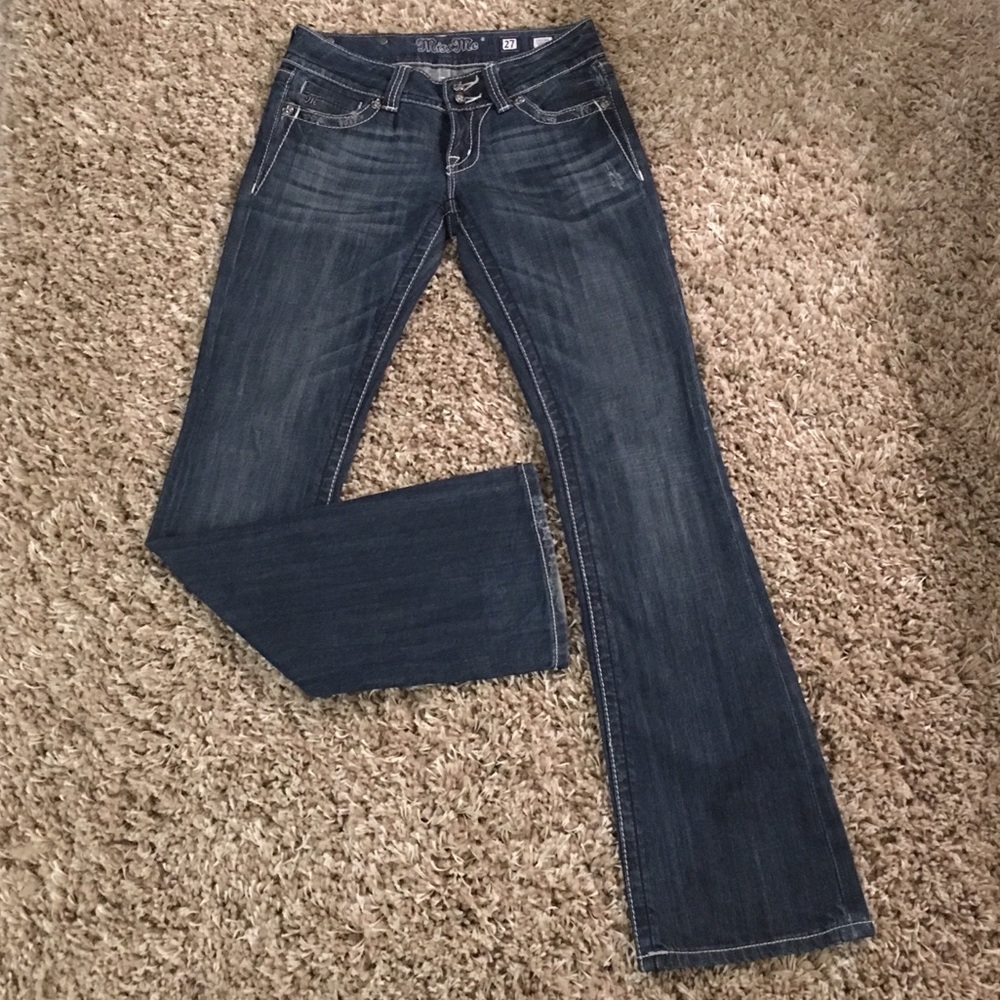 Sale!! MISS ME Cross Embellished Pockets Bootcut Jeans 27